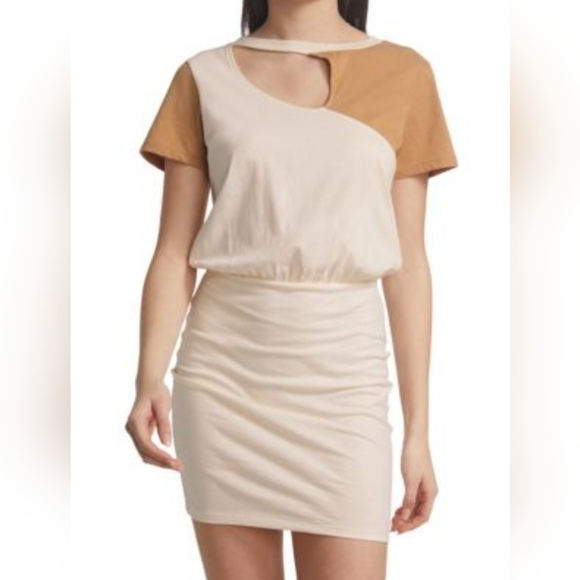 PHILANTHROPY Elegant Two-Tone Cotton Dress Size S - Picture 1 of 3